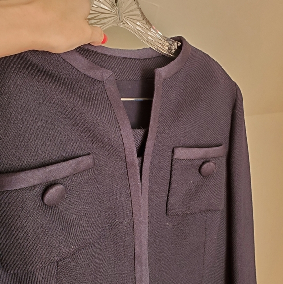 50s 60s Vintage Gimbels Navy Blue Mod Pencil Skirt & Cropped Jacket Set - Picture 9 of 9